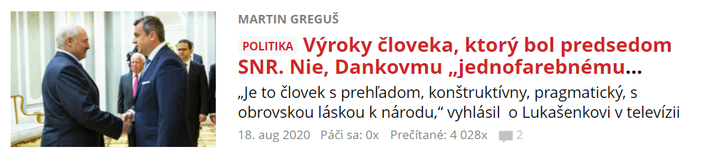 Nie, Dankovmu „jednofarebnému bieloruskému“ svetu