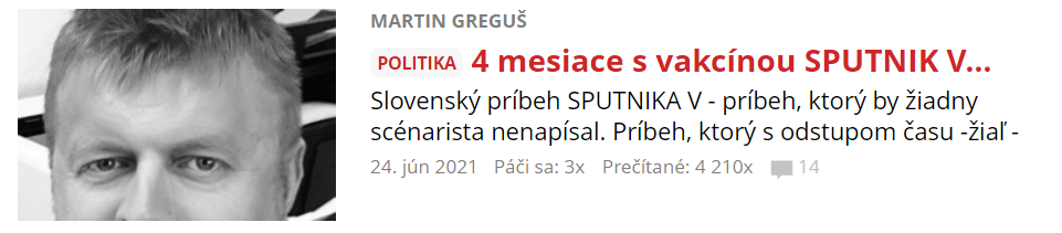 4 mesiace s vakcínou SPUTNIK V…